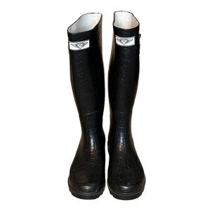 Forever Young Womens Black Rain Boots With Buckle Size 7